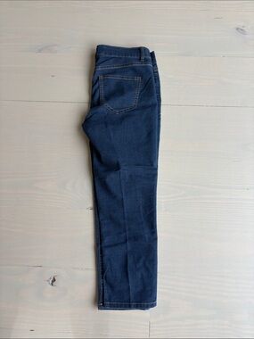 Dark Blue Stretch Skinny Crop Jeans